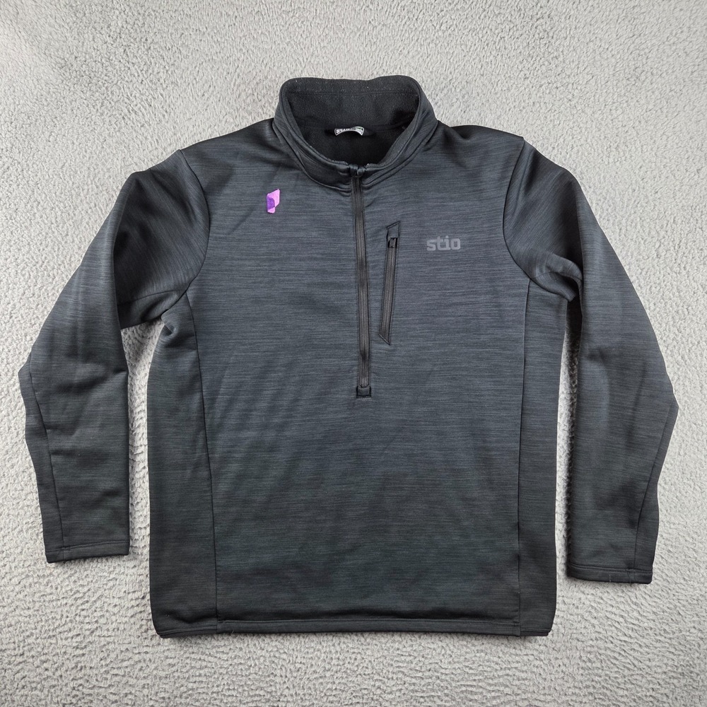 Stio Glide Power Stretch Half Zip‎ Pullover Mens Large Dark Gray Polartec